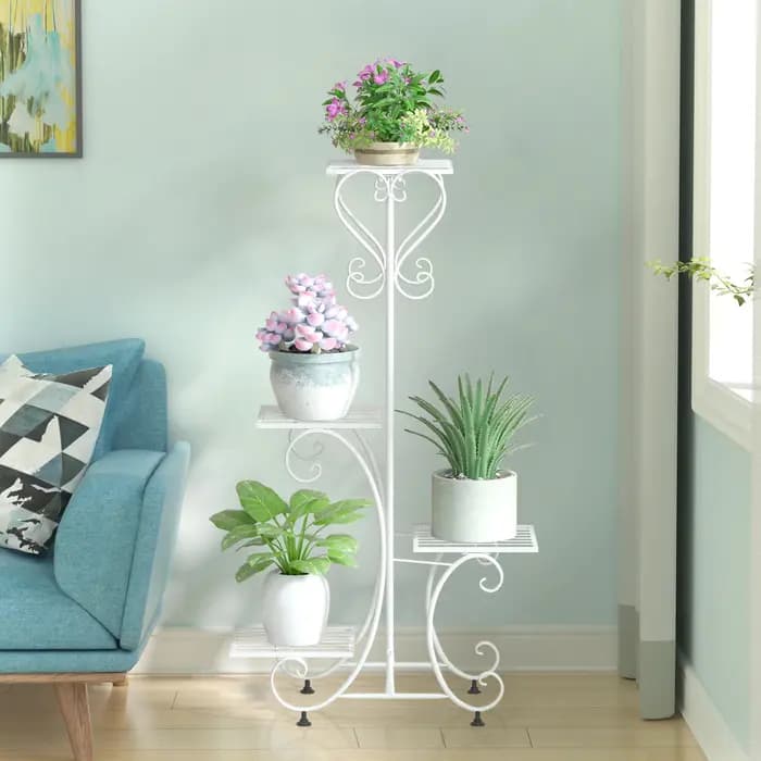 Étagère en métal pour plantes