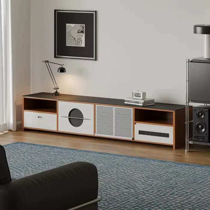 Meuble TV vintage en bois massif