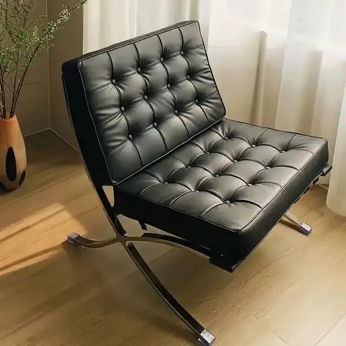 Fauteuil simple moderne et élégant de style Barcelone pour la décoration de salon de luxe, fauteuil