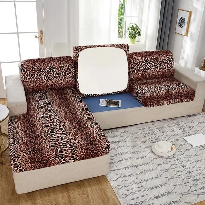 Housse de coussin de siège de canapé imprimé léopard