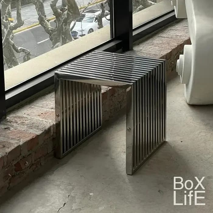 BaoKevin-Table Basse Médiévale Moderne et Simple en Acier Inoxydable