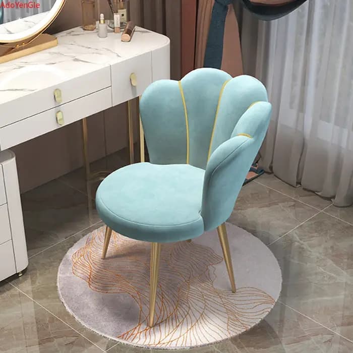 Chaises nordiques meubles de maison chaise de salle à manger de luxe salon réception dossier en velours doux manucure loisirs maquillage tabouret ins
