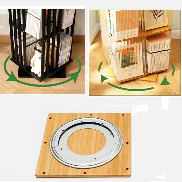 Bamboom – étagère de rangement rotative pour salon