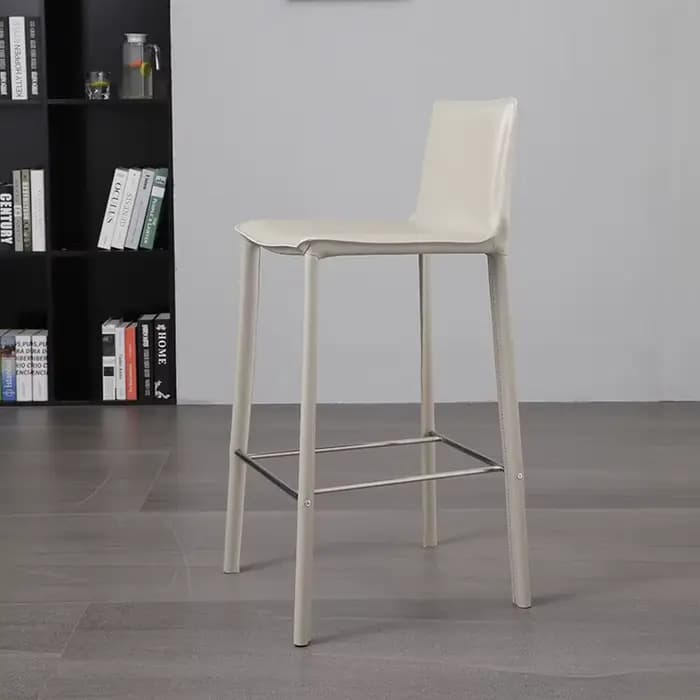 Chaises de salle à manger en cuir blanc, élégantes et confortables, tabourets de bar design, Sillas