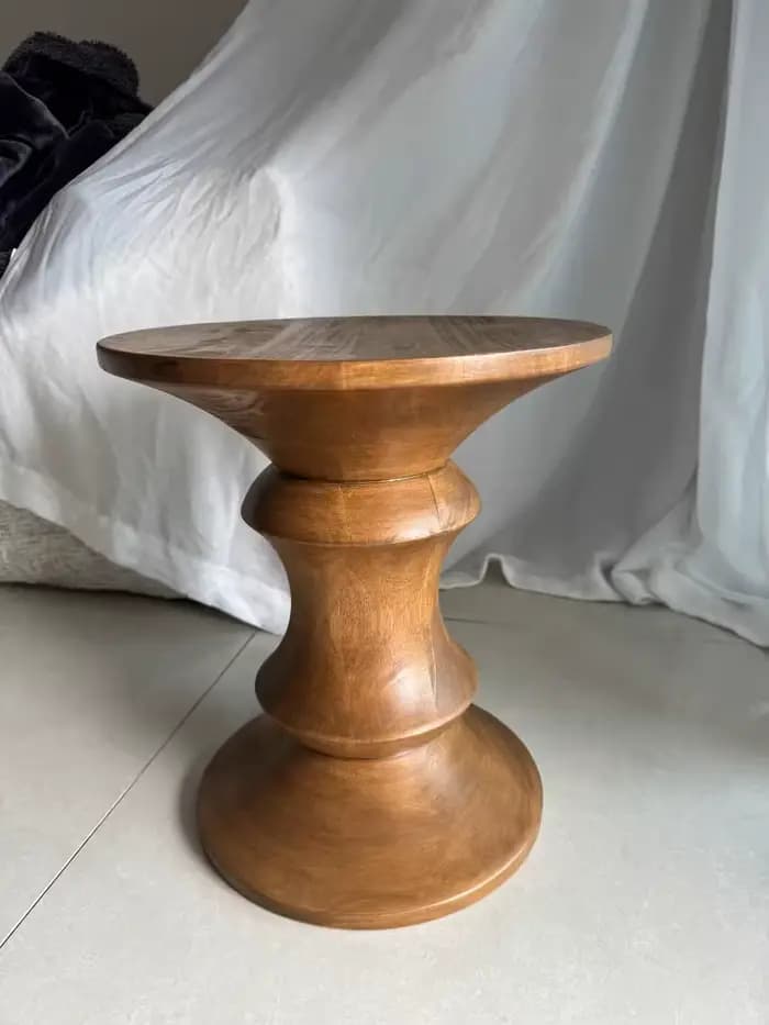 Repose-pieds rond en bois de frêne, tabouret bas, banc à chaussures, petit tabouret de salon