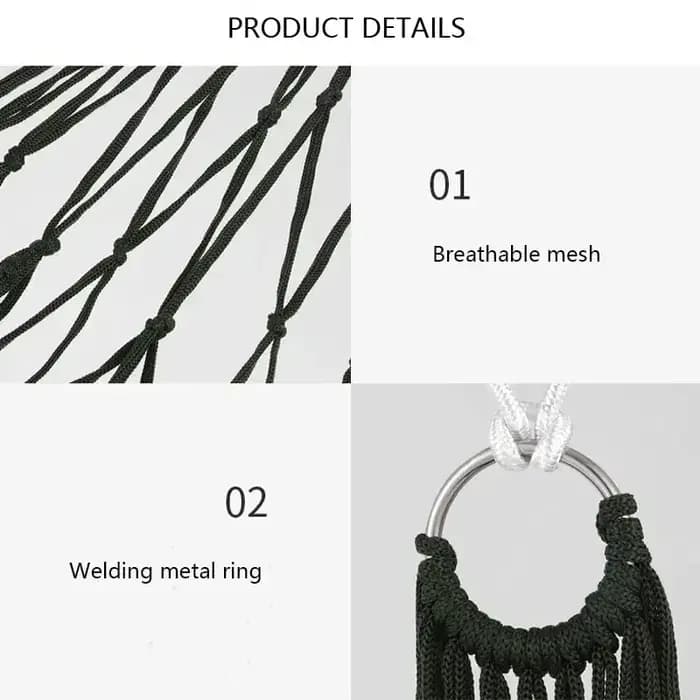 Hamac Portable en corde de Nylon épaisse pour jardin et extérieur, hamac en maille d'intérieur, chai