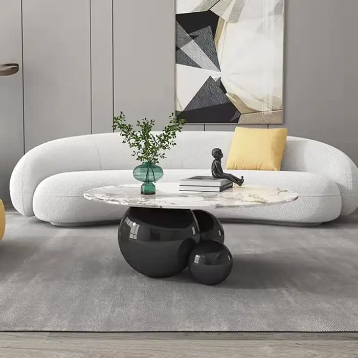 Table Basse Ronde en Acier Inoxydable