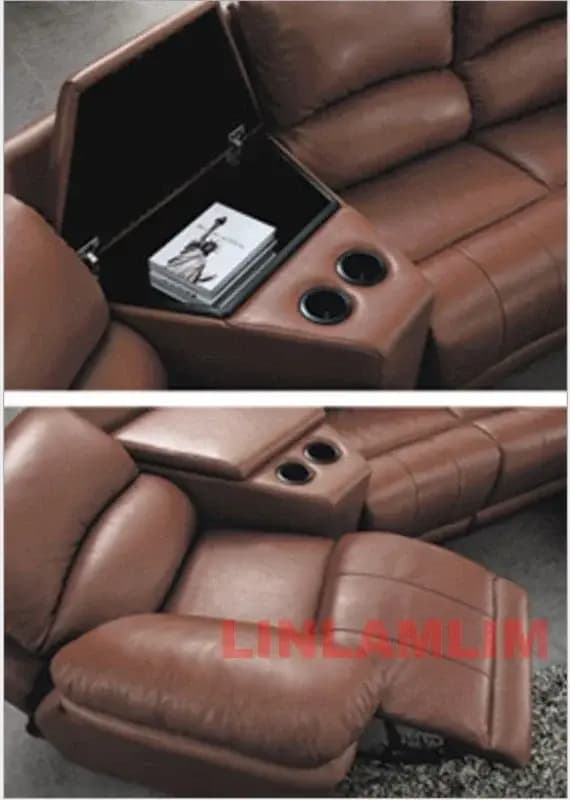 Linlamlim manuel/électrique inclinable Italinan canapé en cuir véritable rétractable théâtre fauteuil