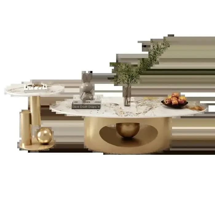 Tables basses design modernes, pieds luxueux, design moderne, métal, ovale nordique, table d'appoint
