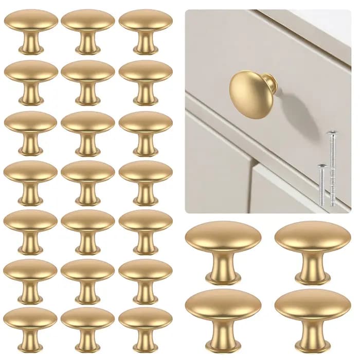 25 pièces ensemble de boutons de tiroir poignées d'armoire en alliage de Zinc boutons de commode en