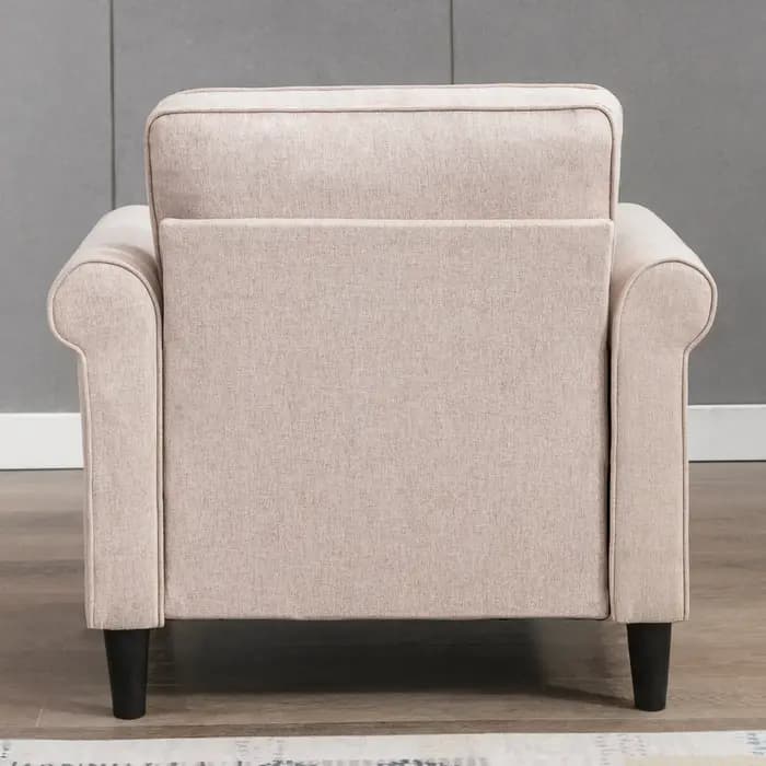 HORGgland O-Canapé simple moderne en micro-tissu avec cadre en bois, petit fauteuil à pied solutions
