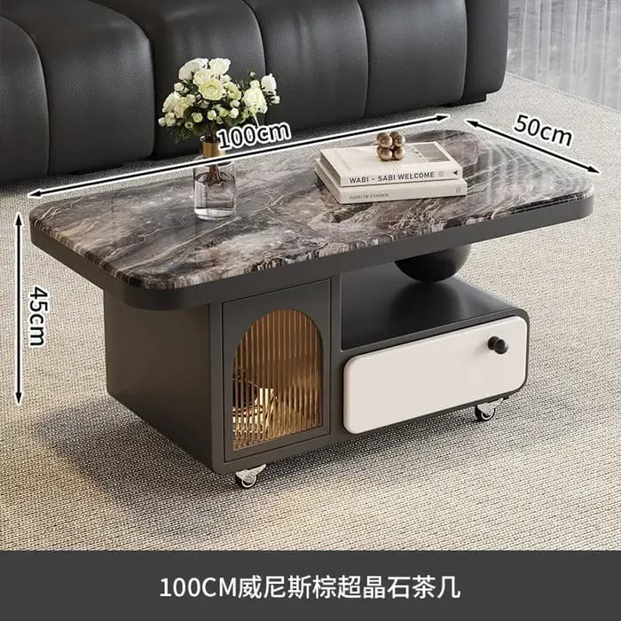 Petites tables basses modernes, décorations en marbre, table basse noire, art pour salon, meubles no