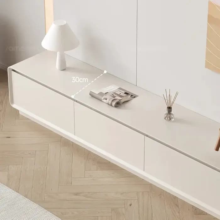 Meuble TV en bois massif avec tiroirs de rangement