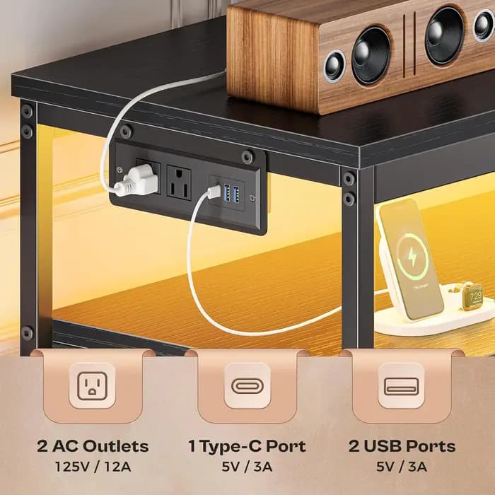 Meuble TV 63 pouces pour TV 55, 65, 70 pouces, meuble TV longue pour chambre à coucher, meuble TV LE
