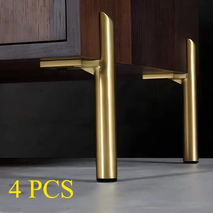 4 pièces de pieds de meubles modernes en métal doré - Polyvalents pour tables basses, armoires de cu