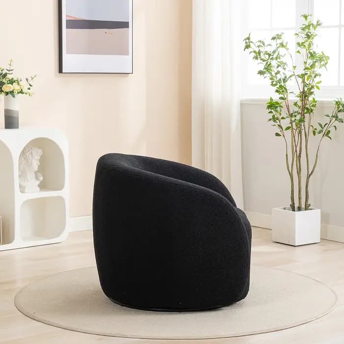 SEYNAR-Fauteuil d'Accent à Comcussion Moderne en Velours Résistant à 360, Chaise d'Appoint Ronde pou