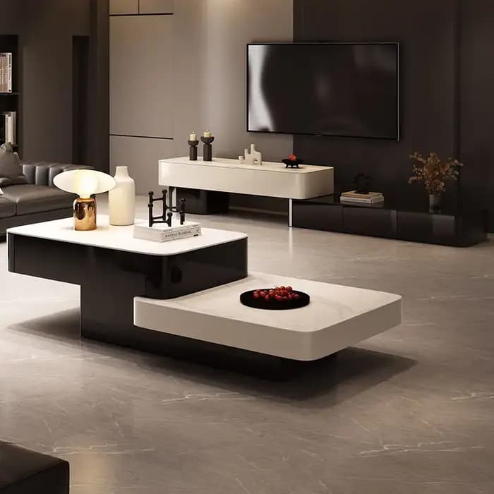 Support TV Rétractable et Ajustable pour Salon – Meuble TV d'Angle Esthétique et Luxueux – Design Haut de Gamme – Meubles pour la Maison – Offre Spéciale