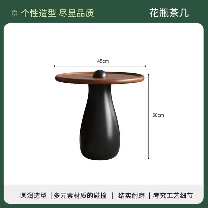 Tables basses rondes modernes en bois, design minimaliste, petites tables basses avec rangement, mes