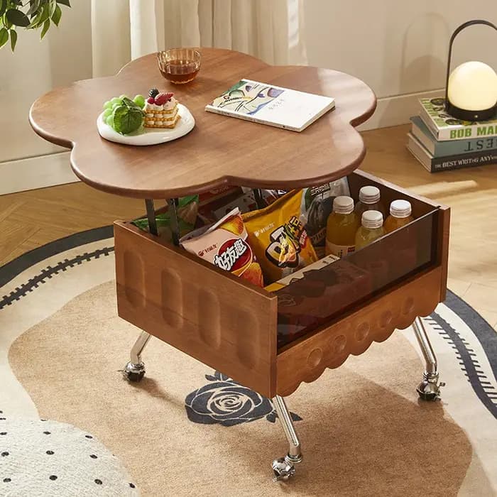 Table basse de luxe européenne sur roulettes, amovible, Unique, multifonctionnelle, pour chambre à c