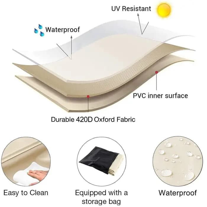 Housse de protection pour canapé d'angle en rotin