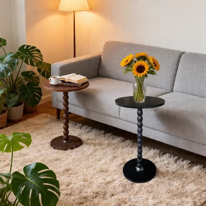 Table d'appoint ronde, petite table à boissons pour petits espaces