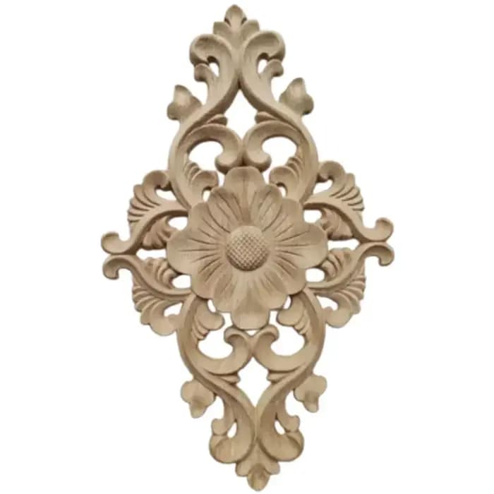 Porte armoires bois Applique européenne sculpture sur bois Onlay Applique maison bureau décoration artisanat Figurines et Miniatures