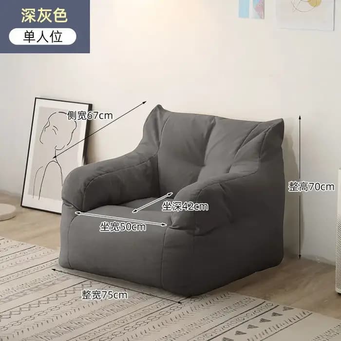 Canapé paresseux en coton et lin, fauteuil bouffant, fauteuil d'angle confortable, fauteuil de chamb