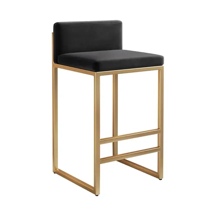 Tabouret de bar moderne avec dossier en fer forgé