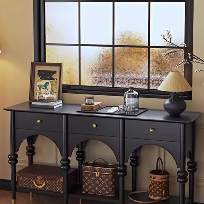 Armoire de style rétro français pour entrée et salon, meuble de rangement d'entrée, armoire de style