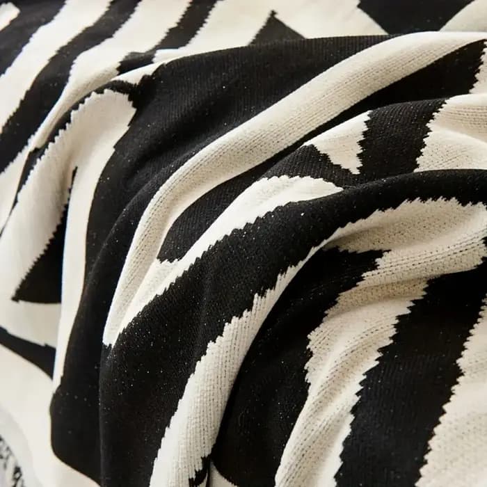 Serviette de canapé en Chenille de Style Boho avec glands