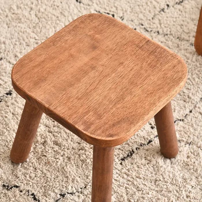 Tabouret Proxy de Alicante en Bois Massif, Petit Tabouret de Document de Brochure pour le Salon, l'E
