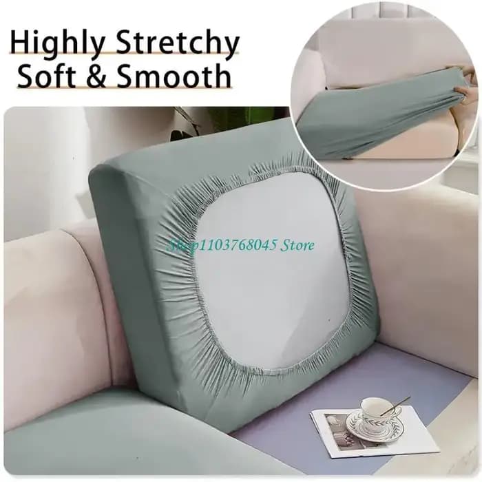 Housse coussin canapé en soie lait