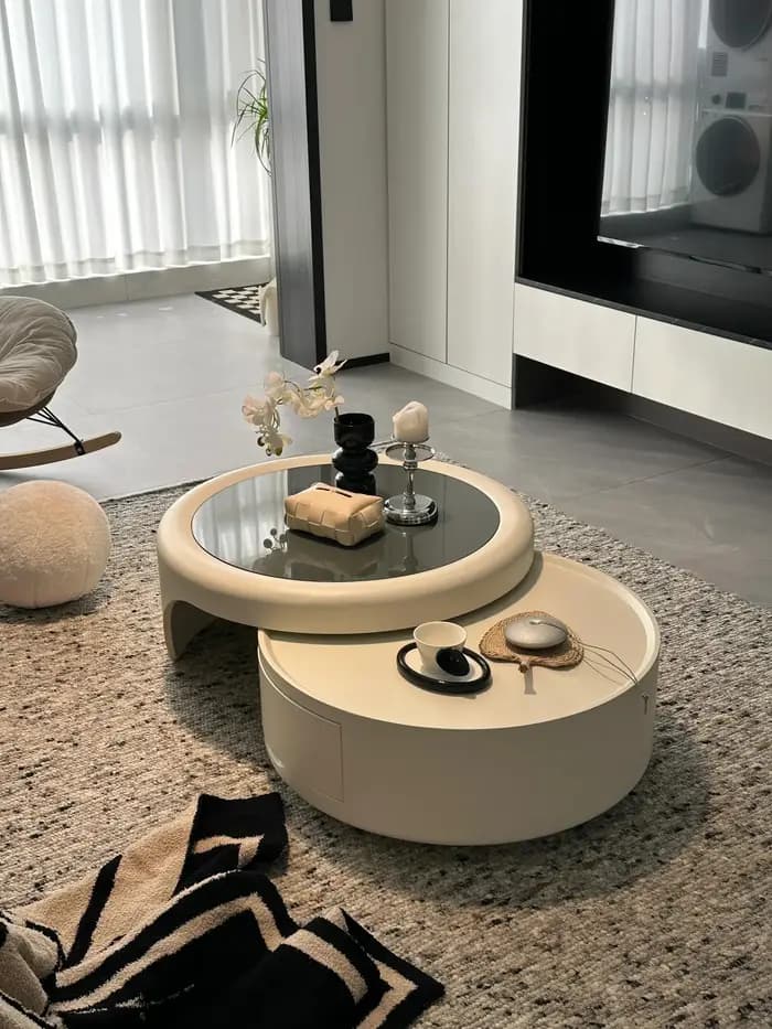 Table basse De luxe nordique avec rangement Design Premium