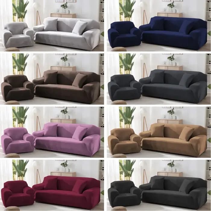 Housses de canapé en velours extensible pour 1/2/3/4