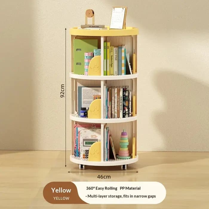 Étagère à livres rotative et mobile