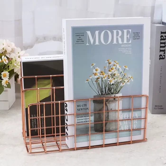 Bibliothèque en fer de Style nordique à la mode, 3 compartiments, organisateur de magazines, support
