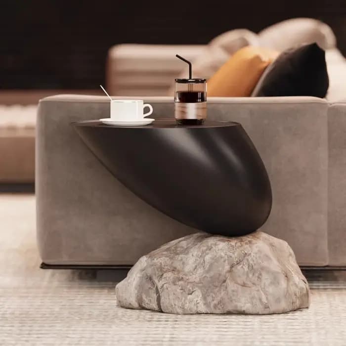 Table basse en forme de pierre Ymitation de Style minimaliste moderne, meubles de salon créatifs, Ta