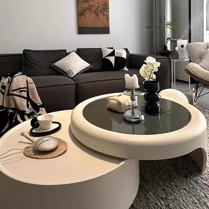 Table basse De luxe nordique avec rangement Design Premium