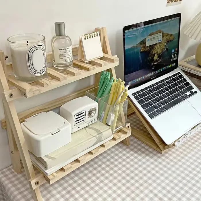 Support de rangement de bureau en bois