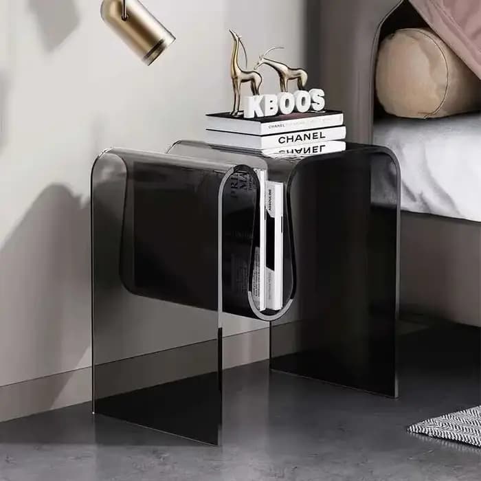 Table d'appoint de canapé minimaliste en acrylique transparent, Table basse de salon, Table de sol c