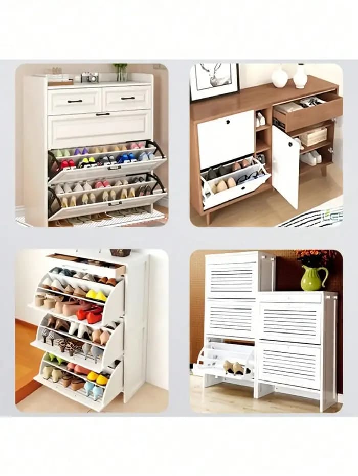 Charnières d'armoire à chaussures rotatives à double couche : acier inoxydable, installation facile,