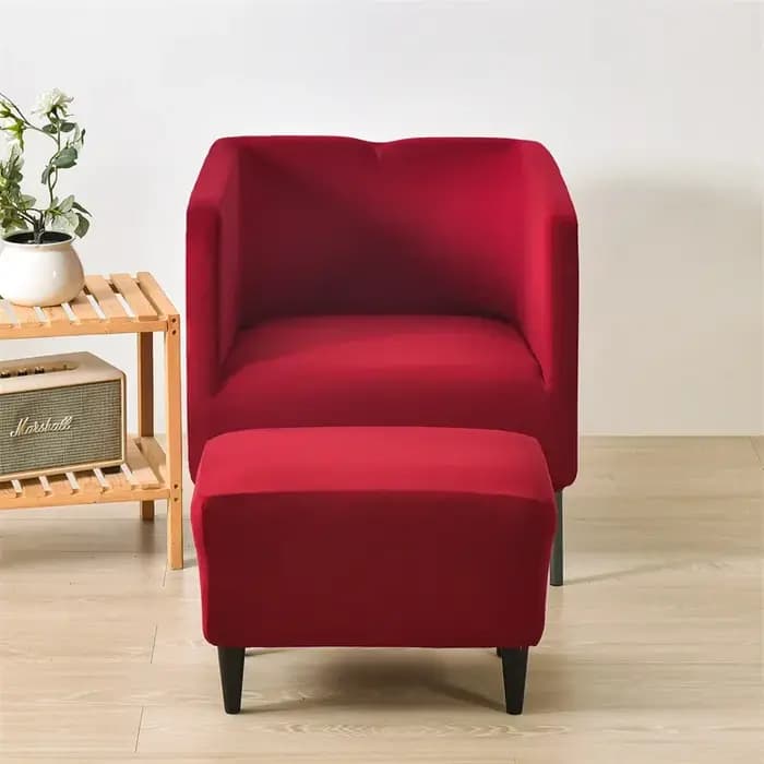 1 pièce Housse de canapé carrée extensible amovible couleur unie pour fauteuil de bain