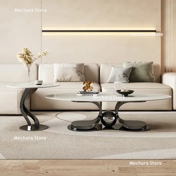 Tables basses de luxe légères avec plaque de roche