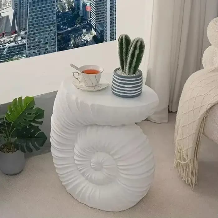 Table basse créative en forme de coquillage de style nordique