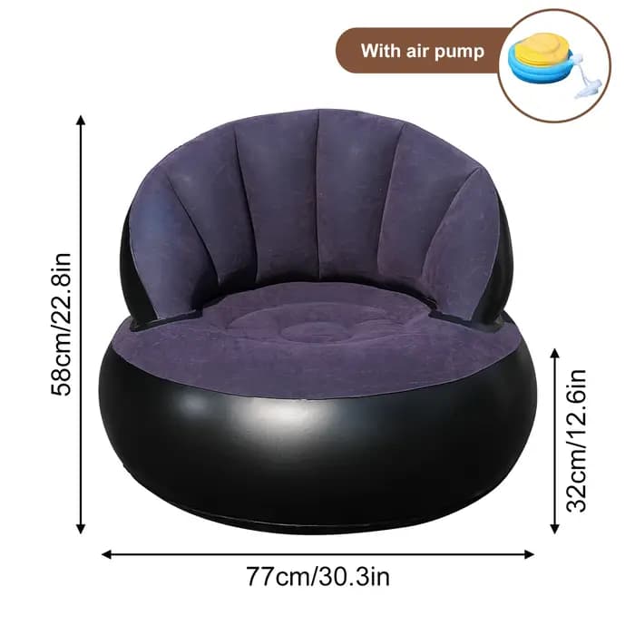 1PC Canapé gonflable de luxe avec pompe à air