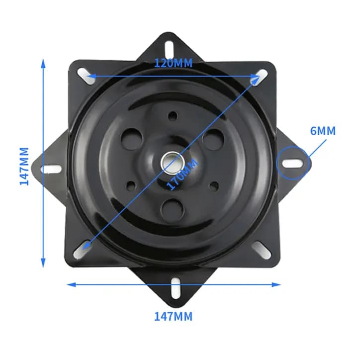 Plateau pivotant universel de 6 pouces pour tabourets