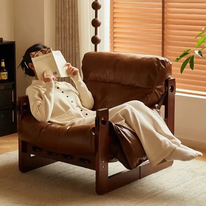 Fauteuils inclinables en cuir pour salon
