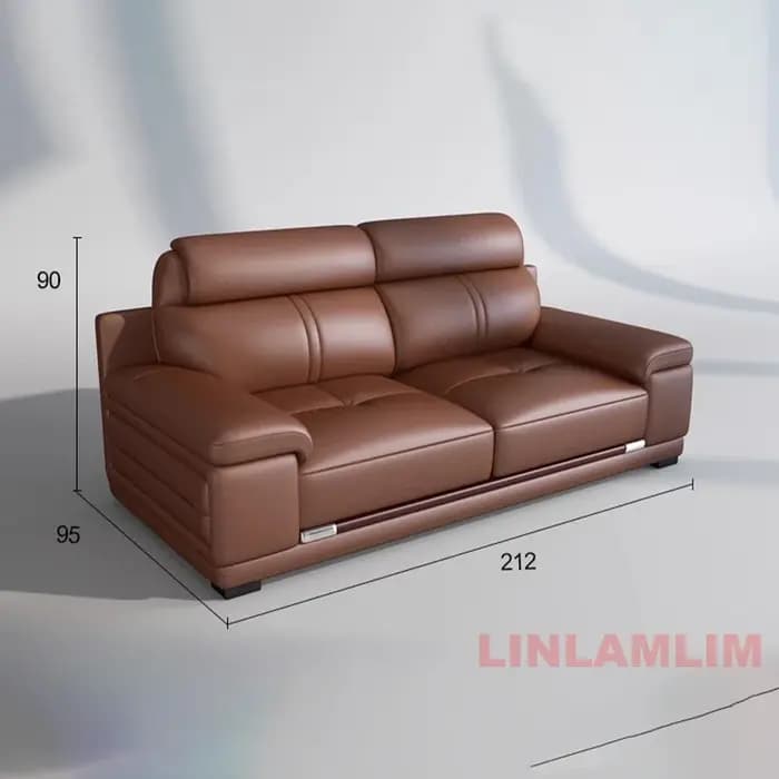 Linlamlim Canapé en cuir en forme de L de luxe moderne pour salon