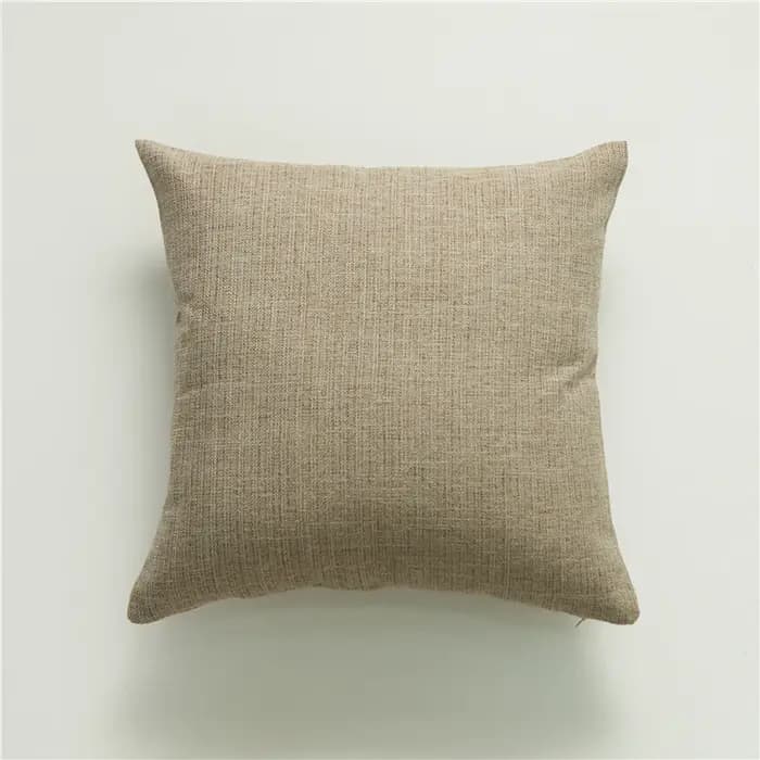 Juste de coussin décorative en lin jaune pour canapé