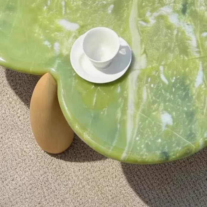 Table basse ronde de qualité avec rangement, style italien minimaliste moderne, table d'appoint esthétique haut de gamme, meuble de salon
